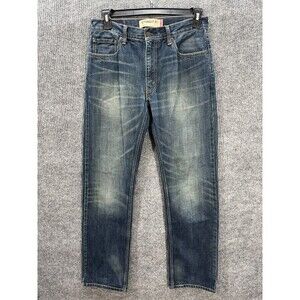 Levis 505 Jeans Mens 33x34 Blue Regular Straight Leg Denim 100% Cotton Dark Wash